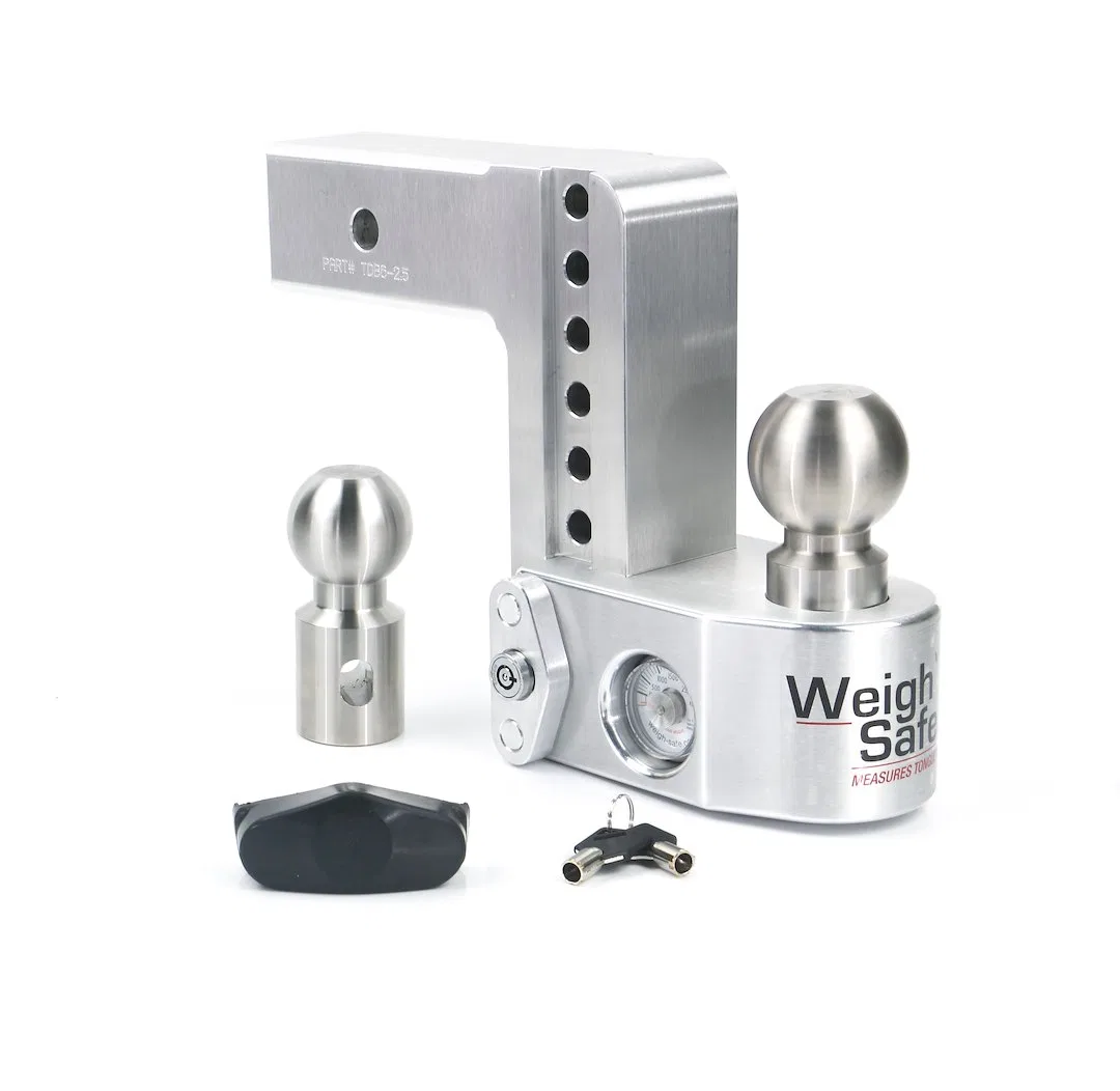 WS6-2.5 – WEIGH SAFE Trailer Hitch Ball Mount, Fits 2-1/2 Inch Receiver 18500 Gross Trailer Weight Adjustable Stowabl...